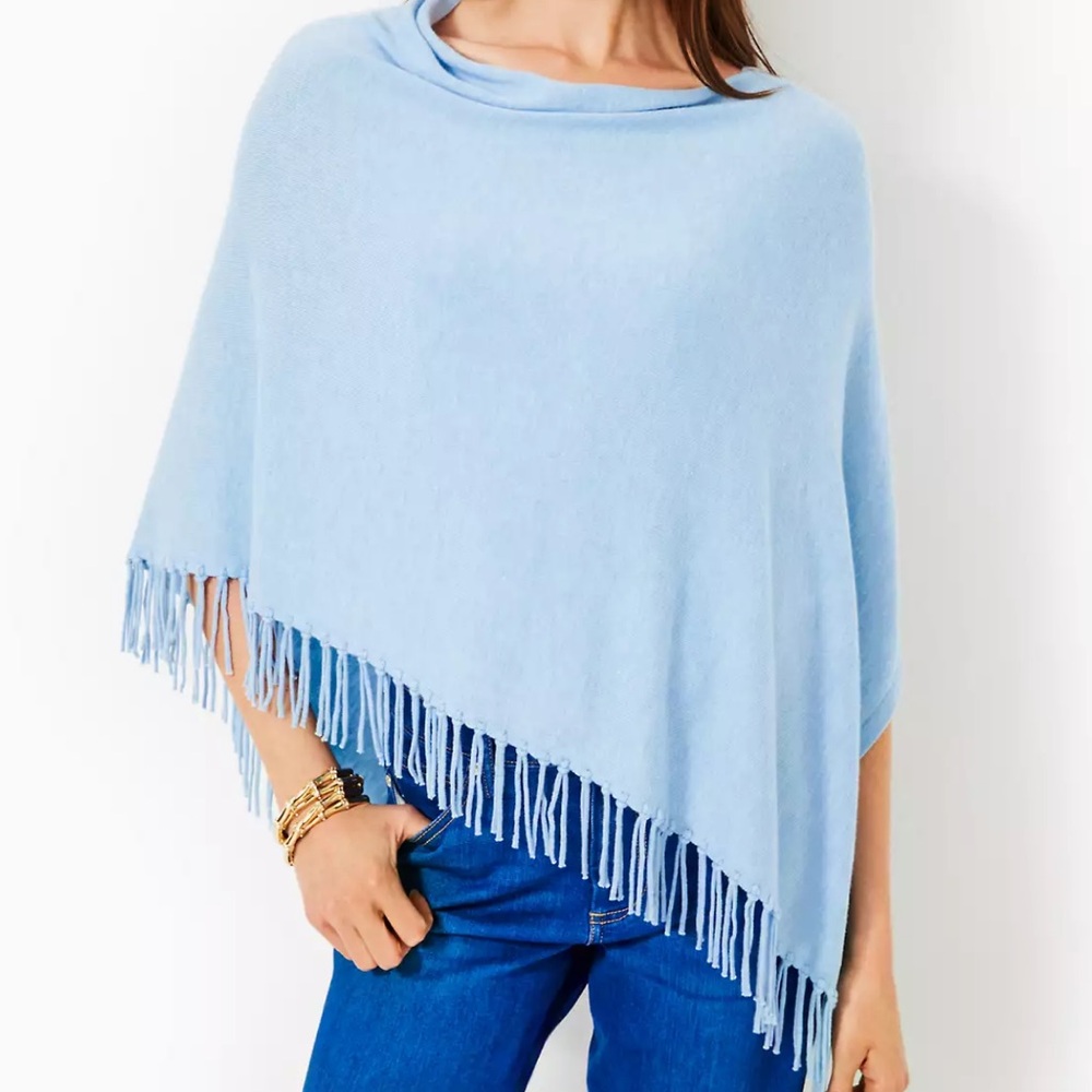 Lilly Pulitzer Sky Blue Knit Poncho